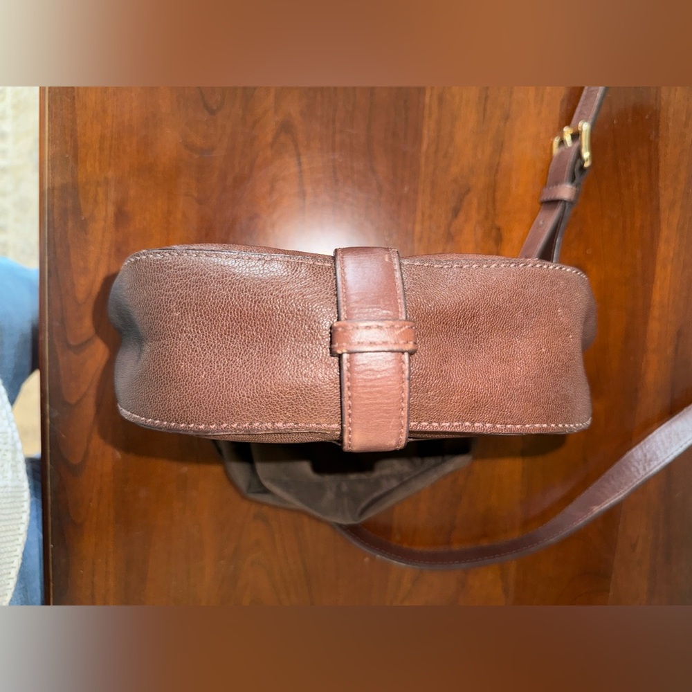 ✨ Cole Haan Supple Brown Leather Crossbody Flap Bag w/ Woven Strap Detailing ✨ - Picture 13 of 13